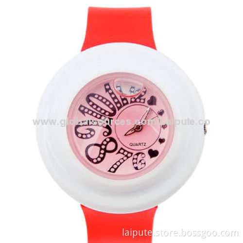 Candy Color Sweet Ladies' Watch with Comfortable Rubber Band and Resin Case